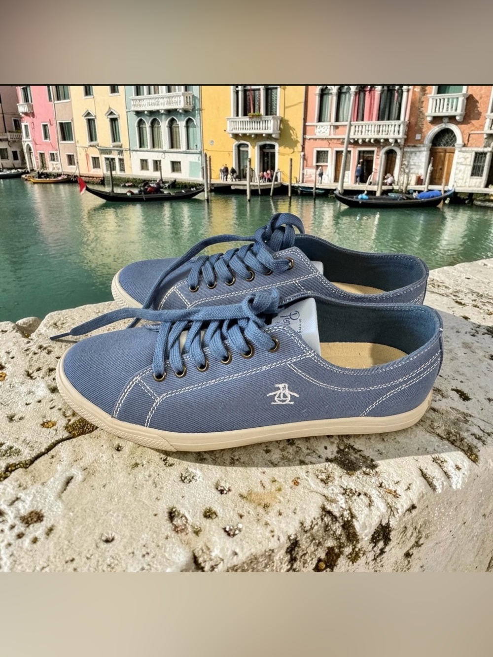 Original Penguin Blue Canvas Low-Top Lace-Brand new, never used, no tag